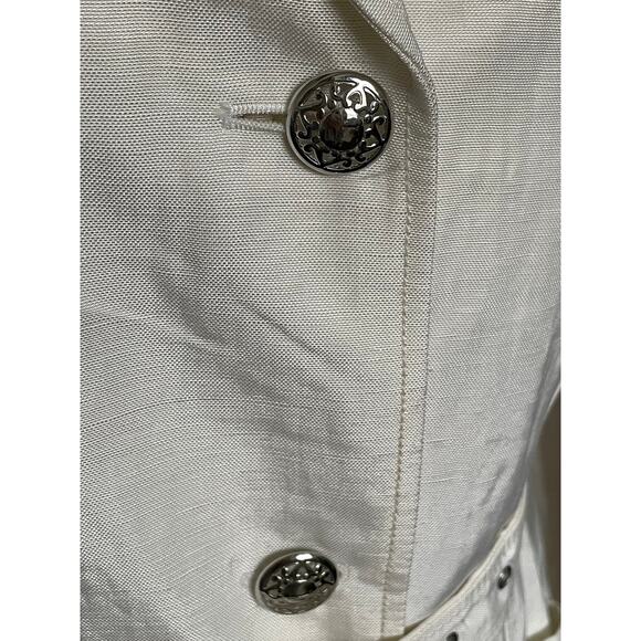 Tocca New Cream Ivory Linen Viscose Trench Coat Belted - Picture 6 of 12